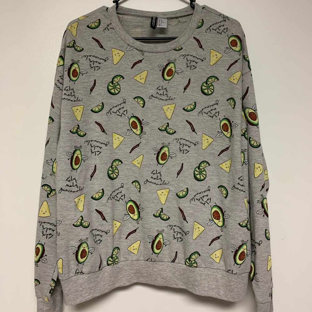 H&M Divided Holy GUACAMOLE Pullover XL NWOT